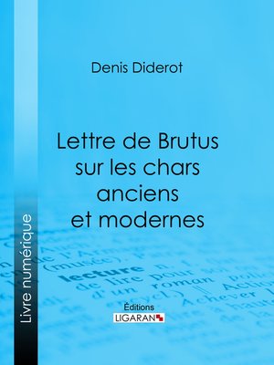 cover image of Lettre de Brutus sur les chars anciens et modernes
